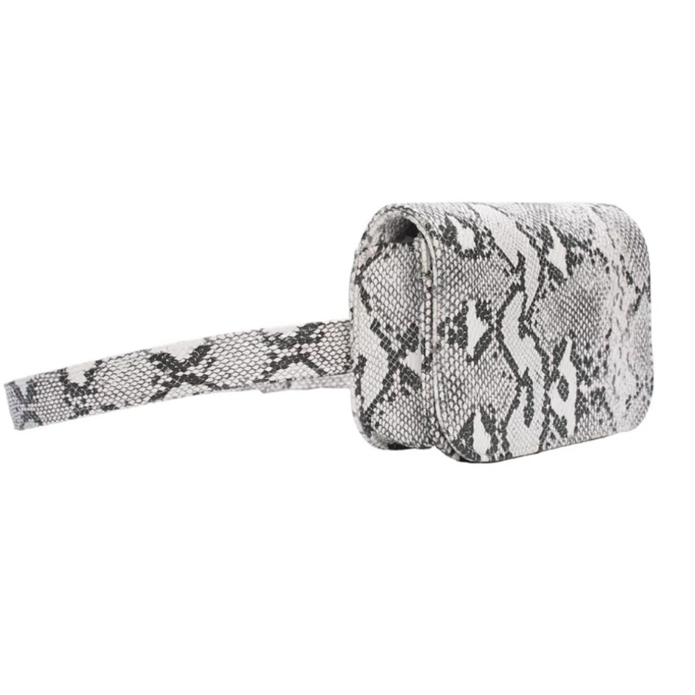 Faux Leather Snakeskin Belt Bag